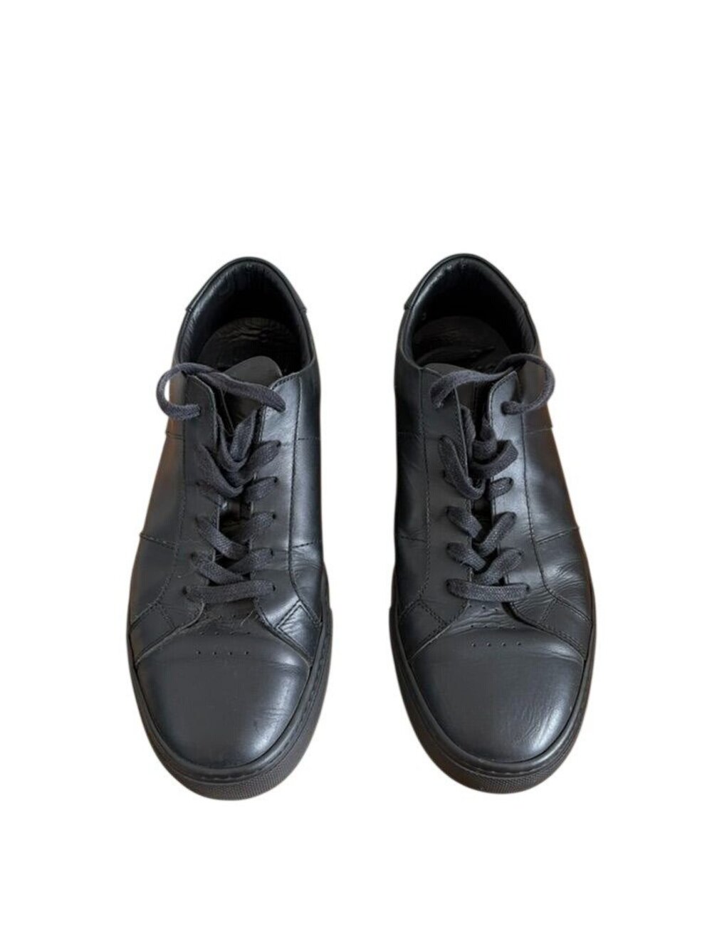 GREATS The Royale Mens 10.5 Black Leather Low Top Sneakers Nero